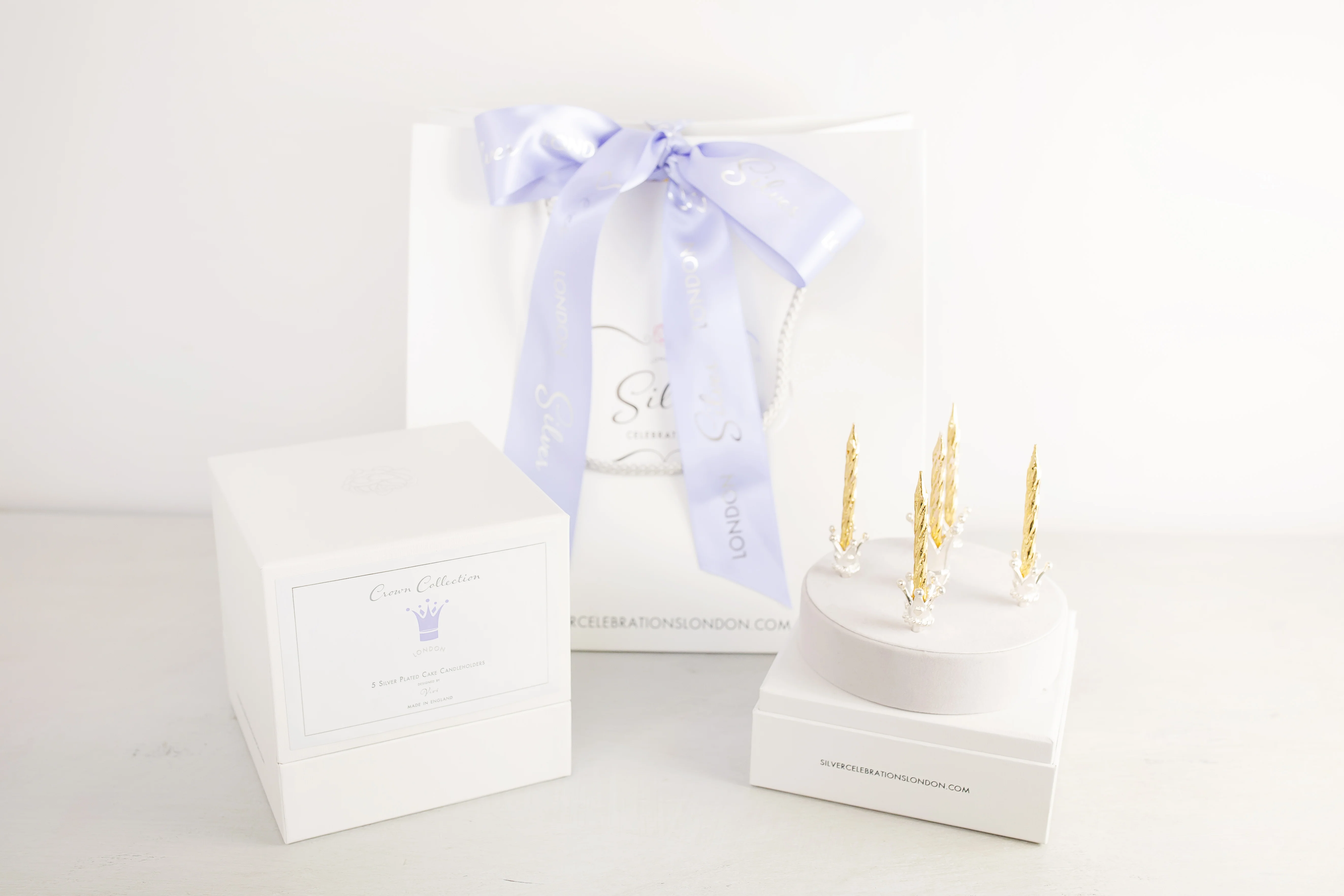 Silver Celebration Candle Holders Crown Collection - Image 3