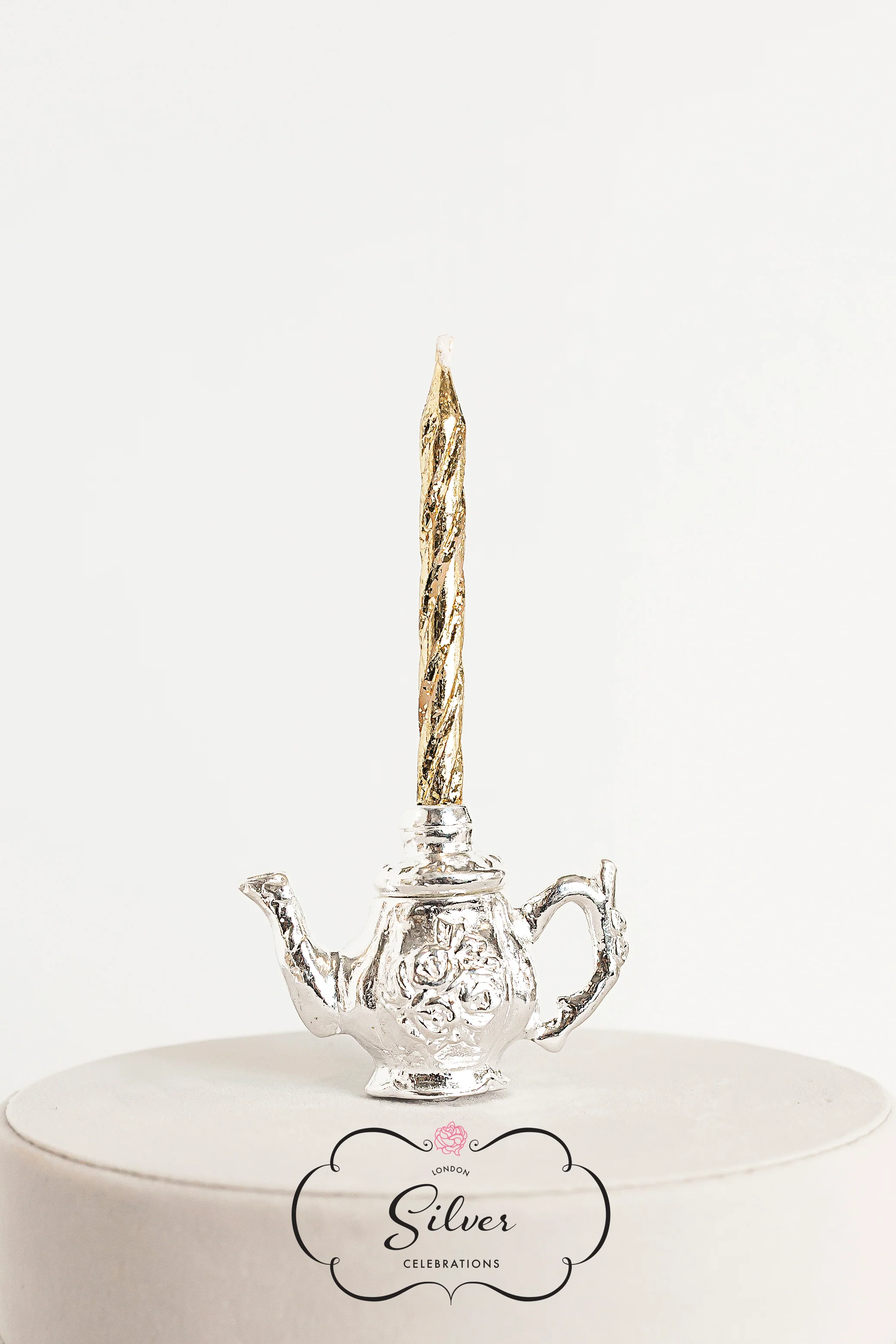 Silver Celebration Candle Holders Tea Set Collection - Image 3
