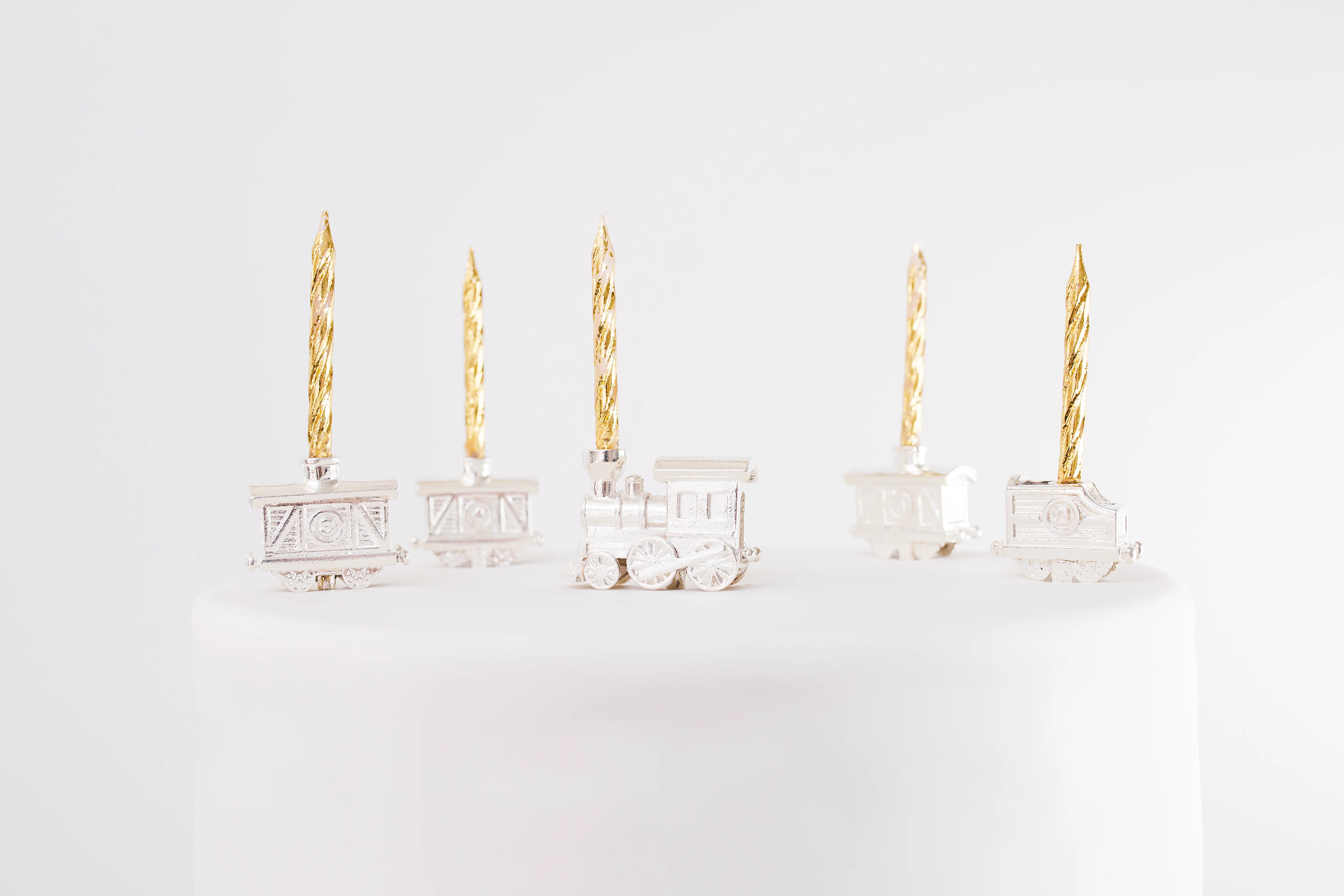 Silver Celebration Candle Holders Train Car Collection - Image 4