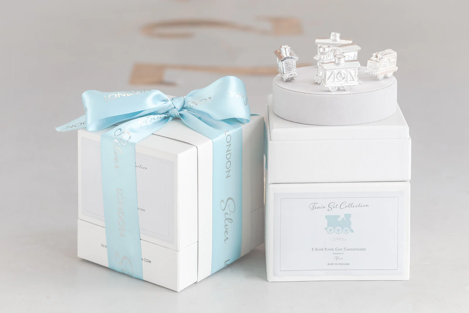 Silver Celebration Candle Holders Train Car Collection - Image 9